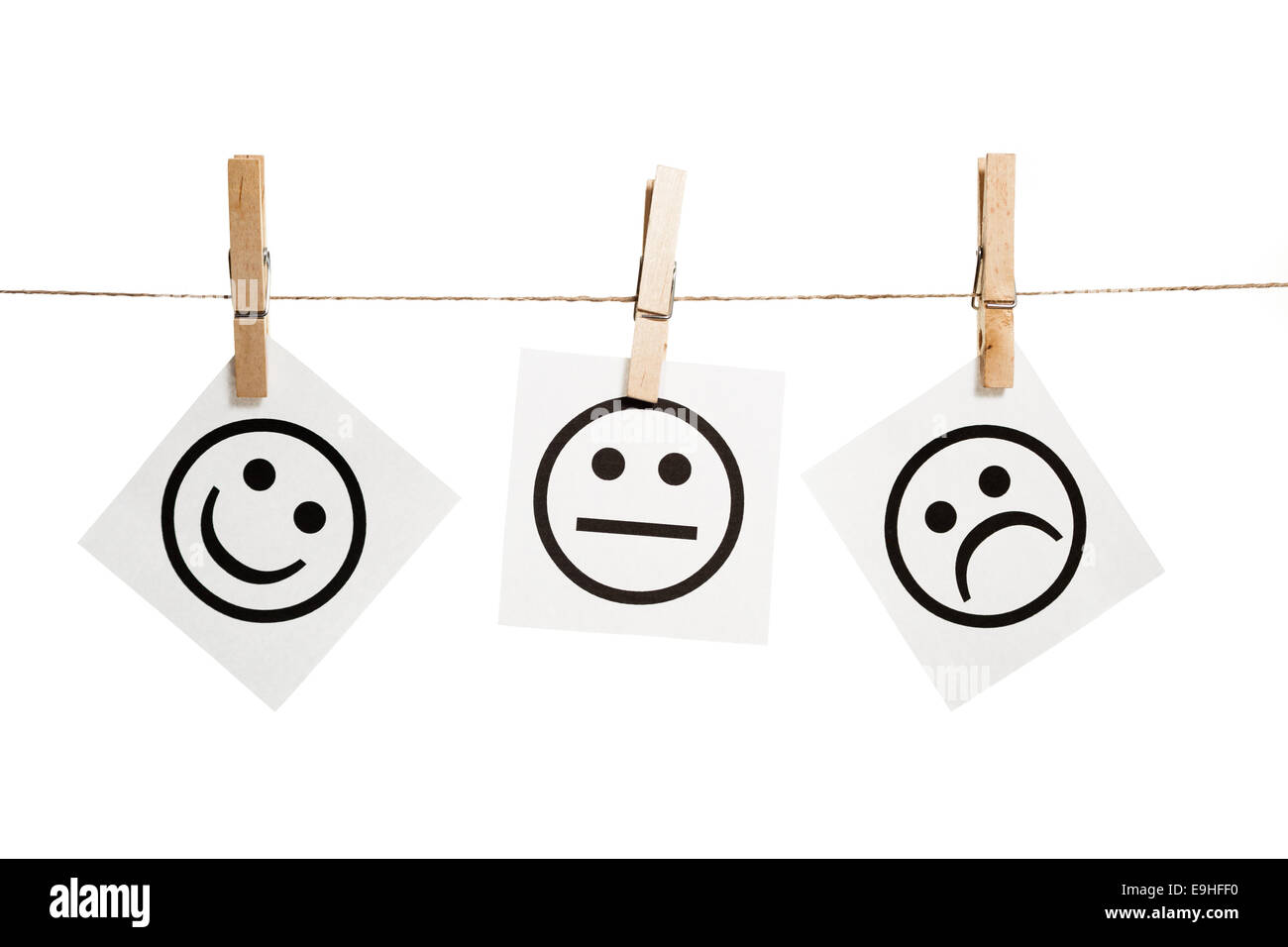 Nachricht auf Wäscheklammer Stockfoto