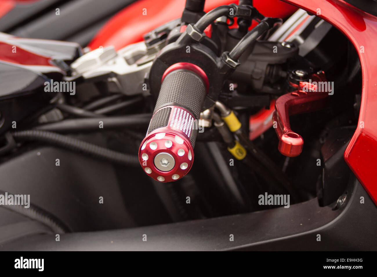 Griff des Motorrads Stockfoto