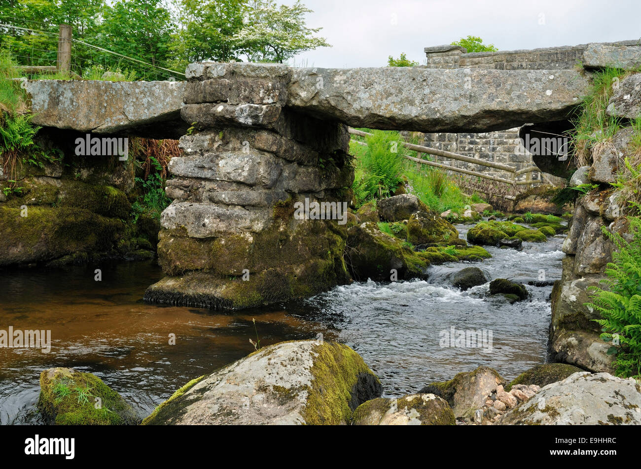 Klöppel Brücke über Blackbrook, Nr Princetown, Dartmoor Stockfoto