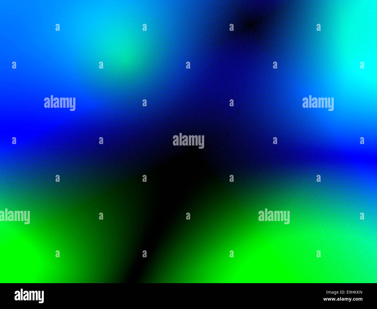 Blaue und grüne Flecken in den Ecken mit dunklen Zentrum Stockfoto