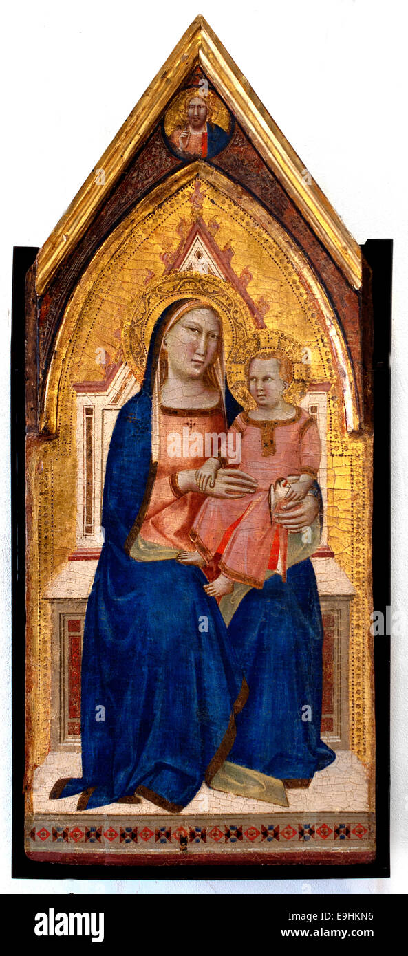 Madonna mit Kind. Obere Lünette: Christus segnet von Taddeo Gaddi bekannt seit 1327-1366 Italien Italienisch Stockfoto