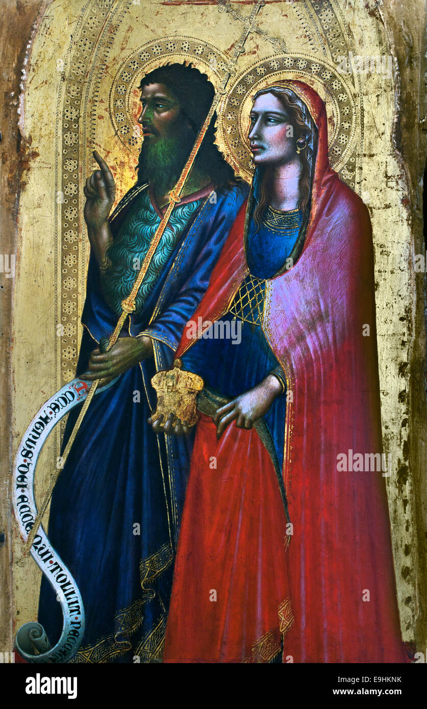 St. Johannes der Täufer und St. Maria Magdalena Angelo Puccinelli Known für seine und Lucca aus dem Jahr 1380, 1407 Italien Italienisch Stockfoto