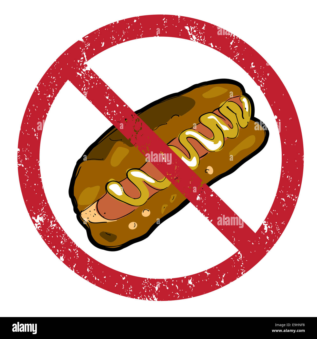 Hot-Dog verboten Stockfoto