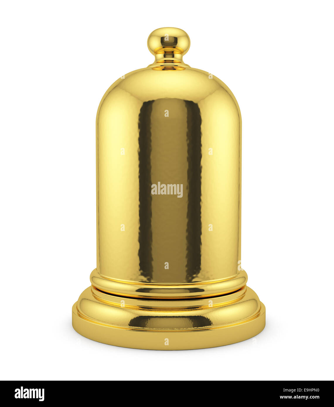 3D Render goldene Glocke isoliert auf weißem Hintergrund Stockfoto