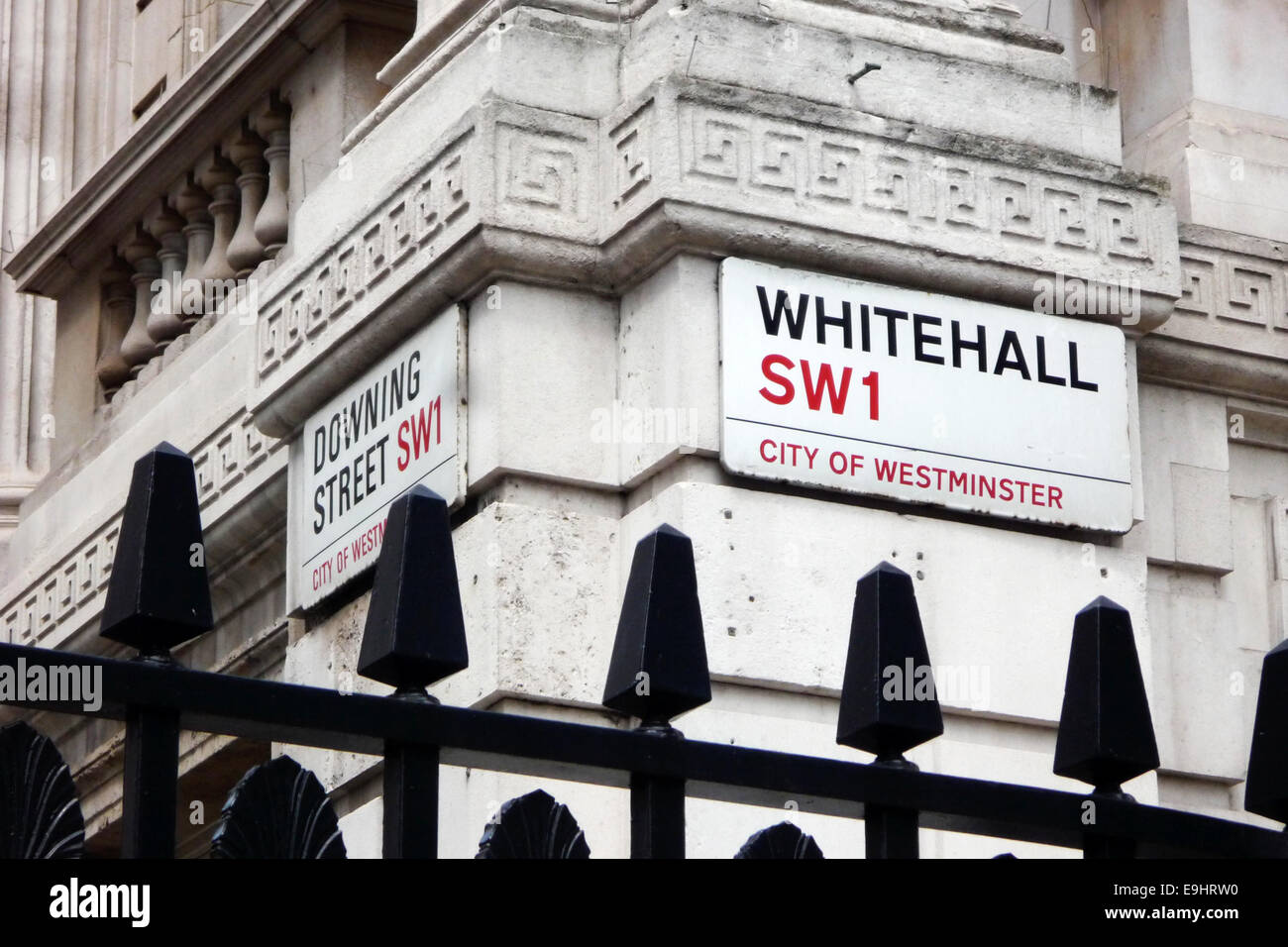 Straßenschild für Downing Street Stockfoto