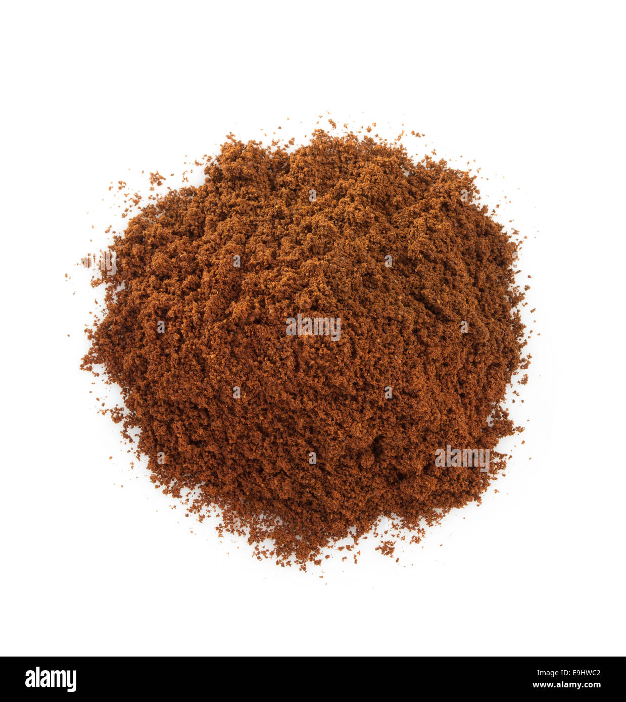 Kaffeesatz isoliert auf weißem Hintergrund Stockfoto