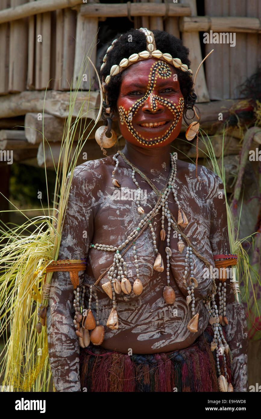 Frau von Yimas, Sepik Region, Papua New Guinea Stockfoto