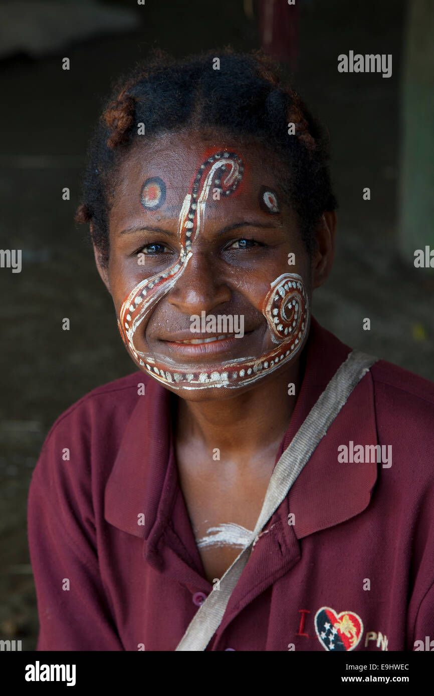 Frau von Yimas, Sepik Region, Papua New Guinea Stockfoto