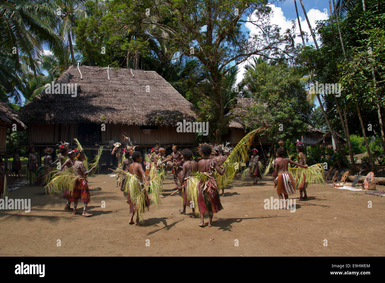 Das Dorf Yimas feiert ein Sing Sing, Papua Neu Guinea Stockfoto