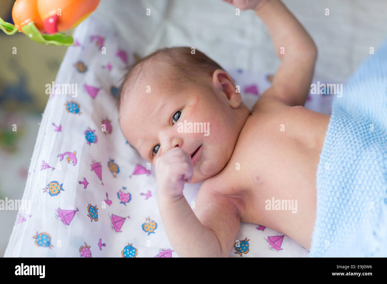 Neugeborenes Baby, 3 Tage alt zu Hause Stockfoto