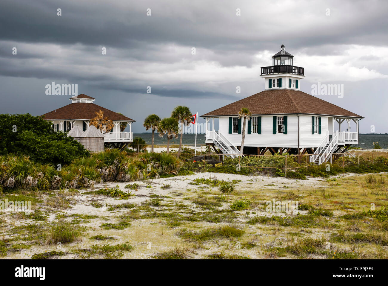 Boca Grande Leuchtturm am Ende der Gasparilla Island FL Stockfoto