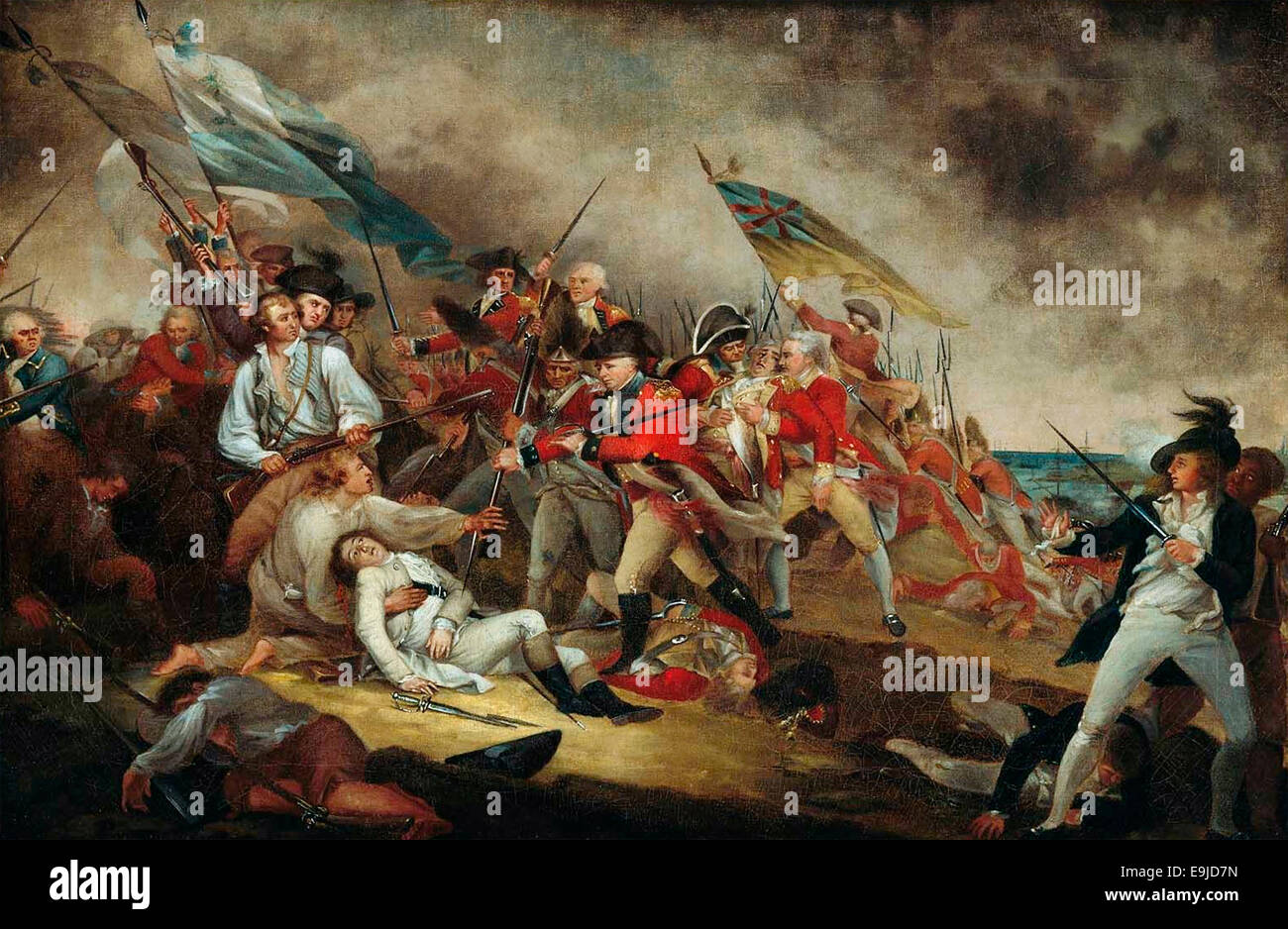 Der Tod von General Warren in der Schlacht von Bunker Hill von John Trumbull Stockfoto