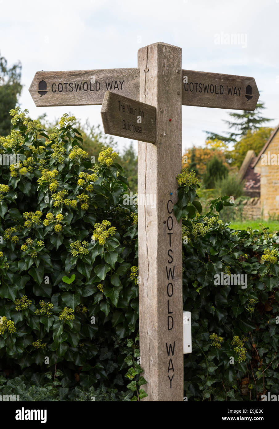 Cotswold Way Wegweiser in Cotswolds Stockfoto