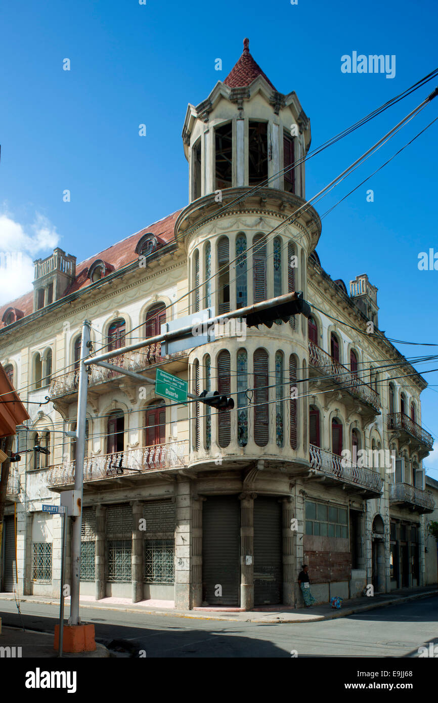 Dominikanische Republik, Osten, San Pedro de Macoris, Edificio Morey. Das Viktorianische Gebäude aus Dem Jahr 1915 War Das erste Stockfoto
