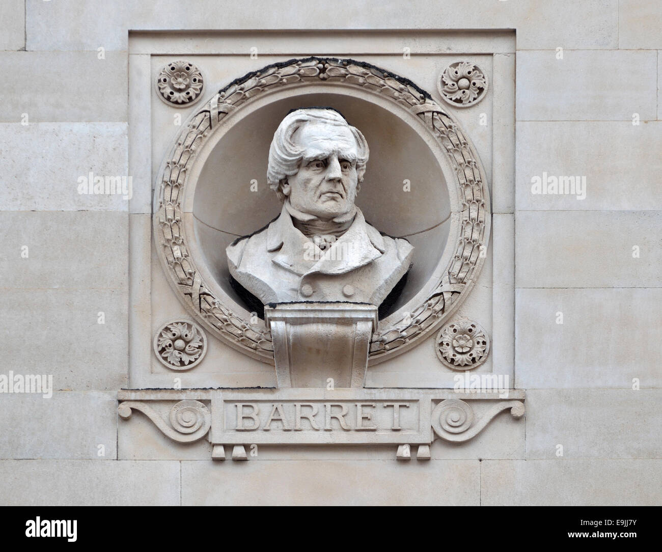 London, England, Vereinigtes Königreich. Royal Institute of Painters in Wasser Farbe (192-196 Piccadilly) Büste George Barret, Jr. (1767-1842) Stockfoto