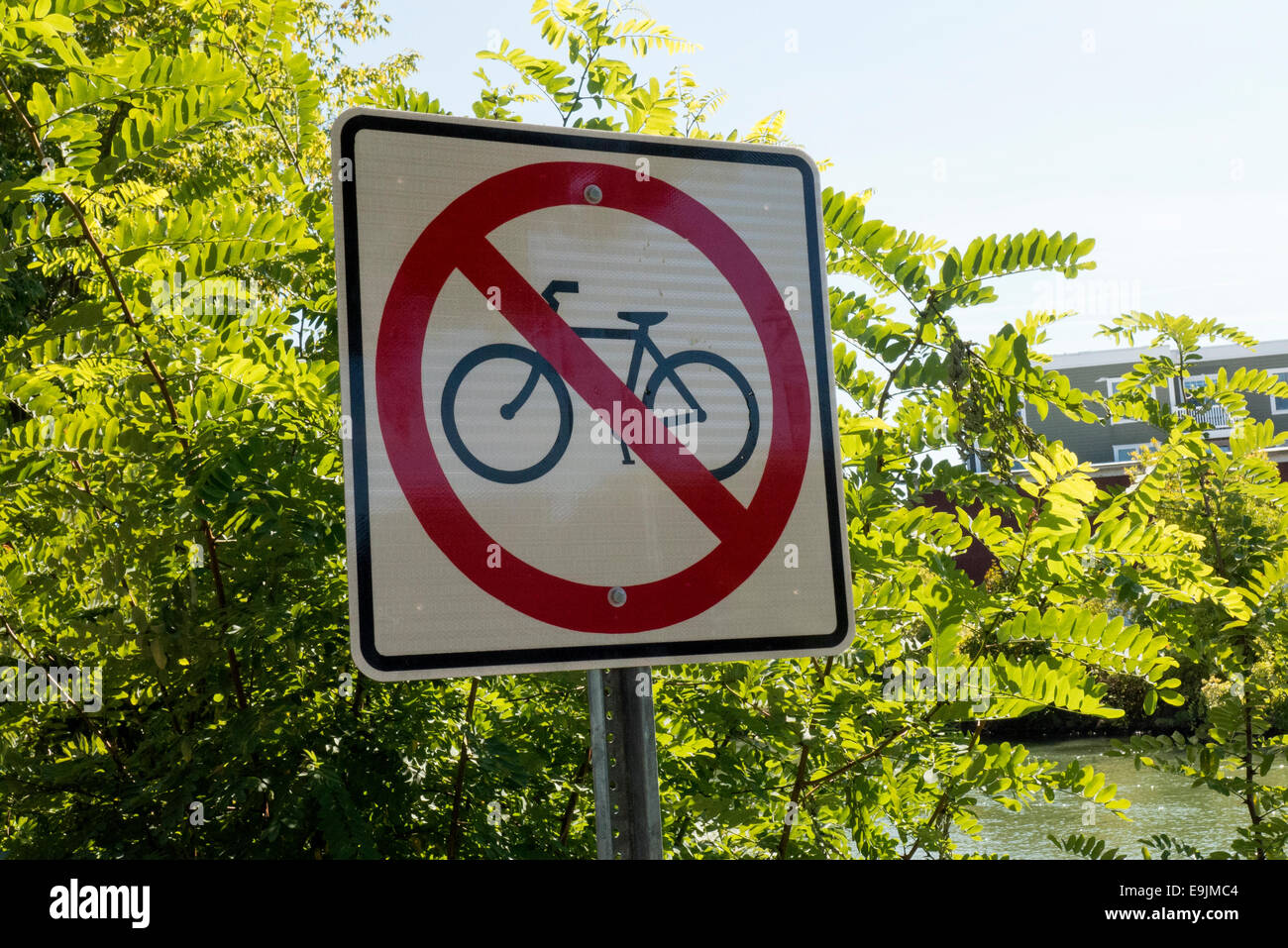 Melden Sie keine Fahrräder. Stockfoto
