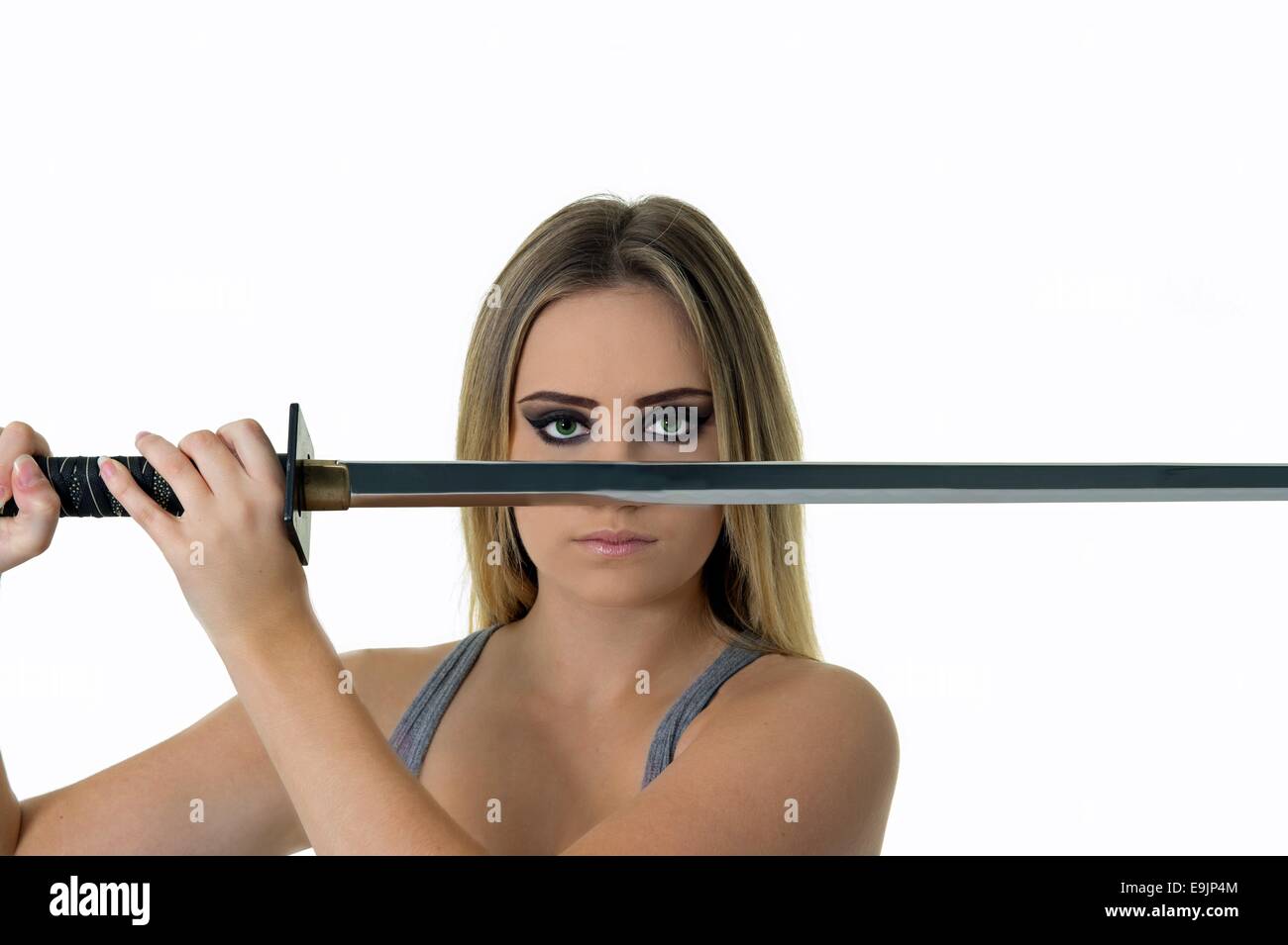 Mädchen mit Schwert Stockfoto