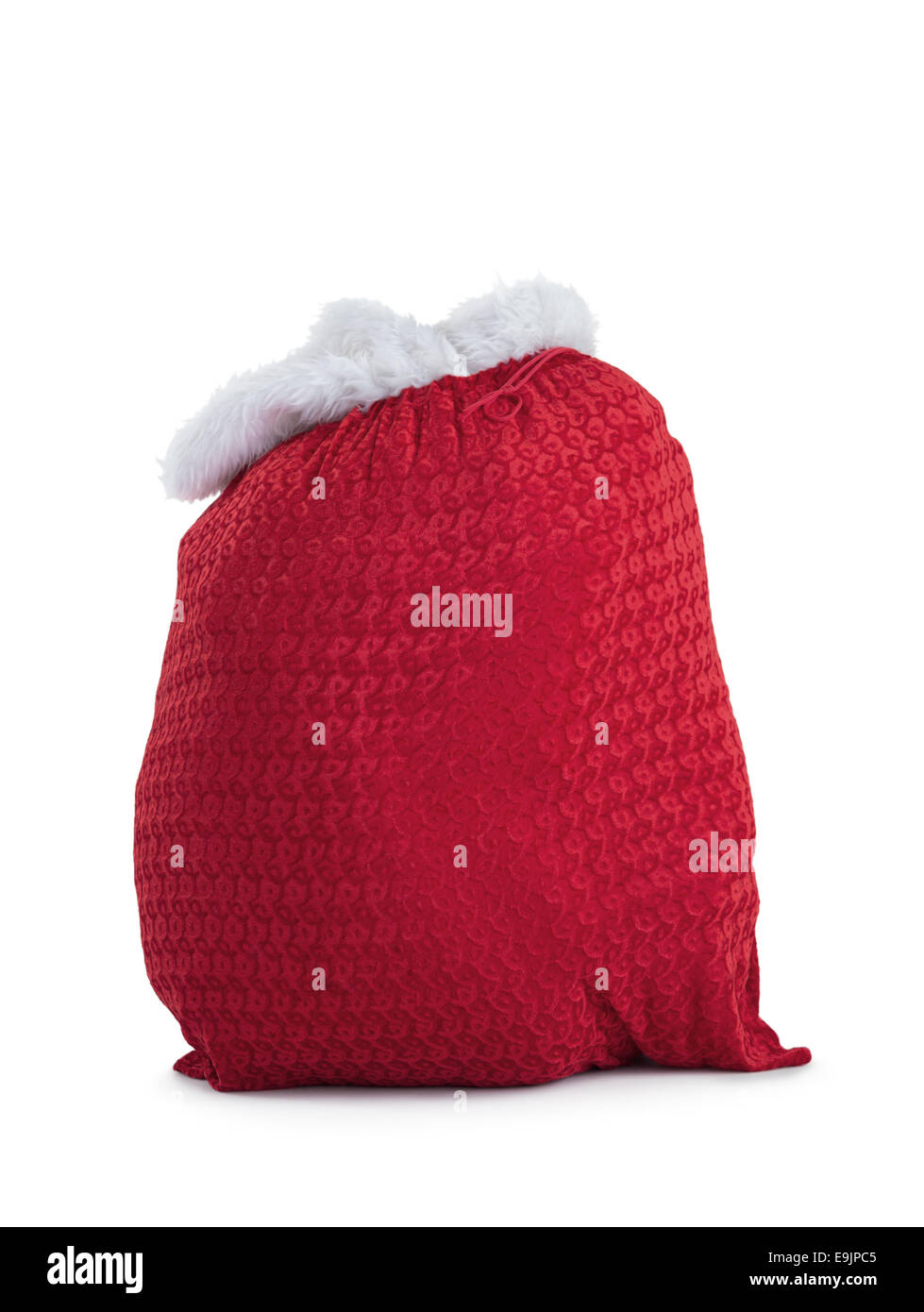 Santas rote Tasche allein stehend Stockfoto