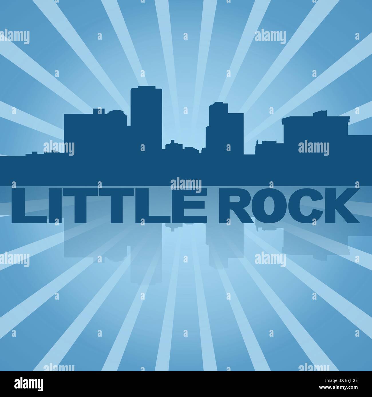 Skyline von Little Rock blau Sunburst Illustration Stock Vektor