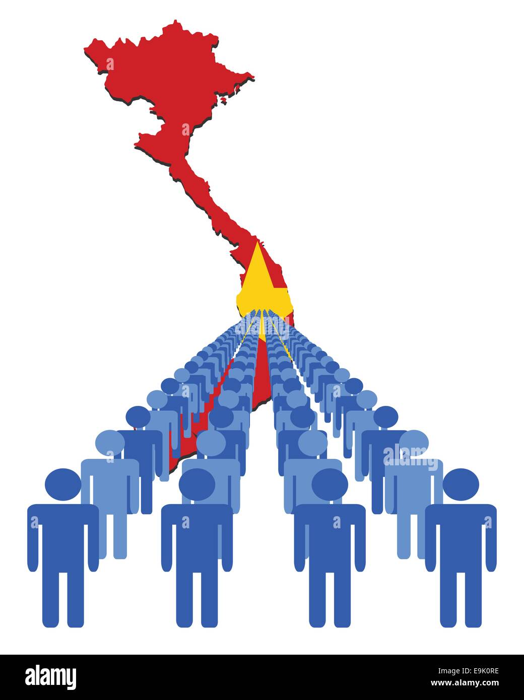 Schlangen von Menschen mit Vietnam Karte Flagge Vektor-illustration Stock Vektor