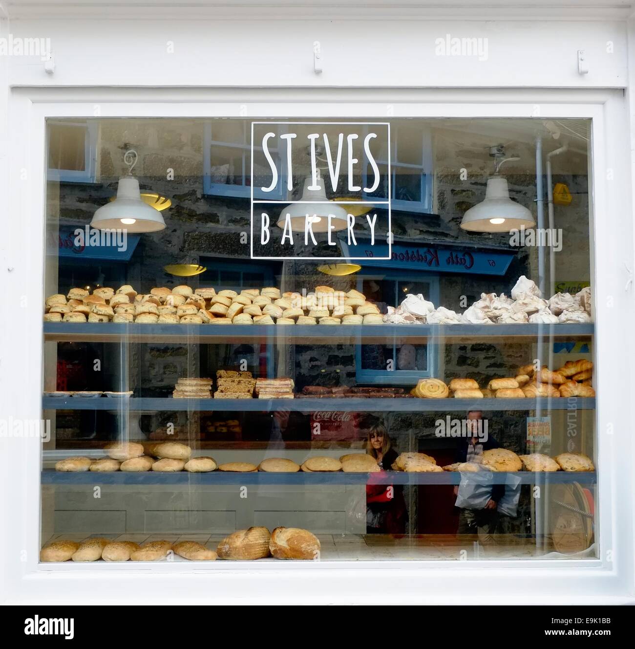 Das Schaufenster von St Ives Bäckerei Cornwall England uk Stockfoto