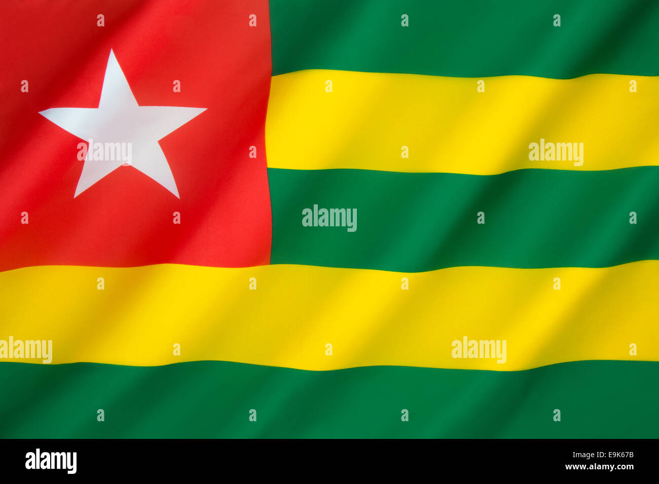 Flagge von Togo Stockfoto