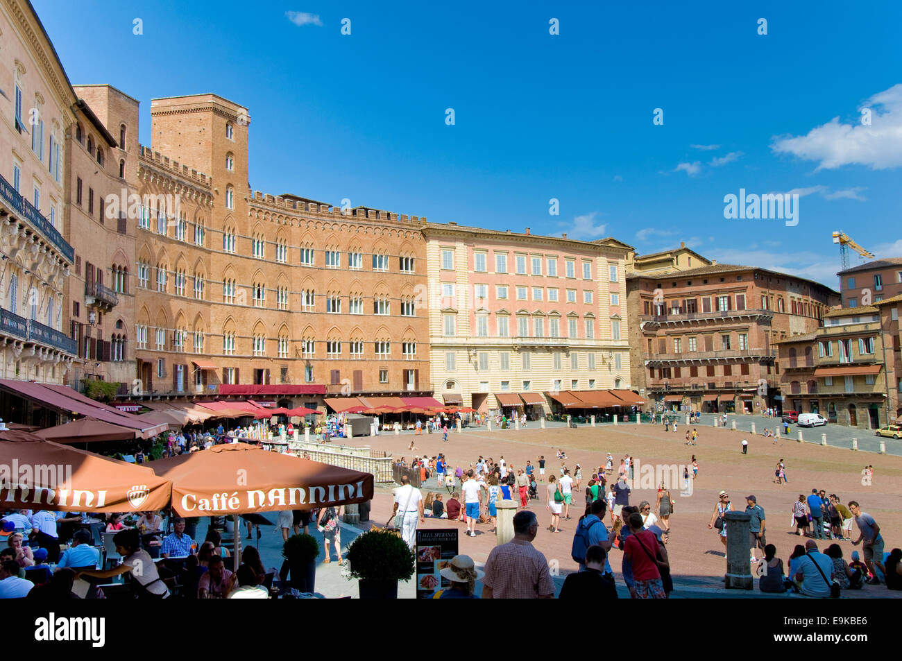 Piazza del Campo in Siena, Toskana, Italien Stockfoto
