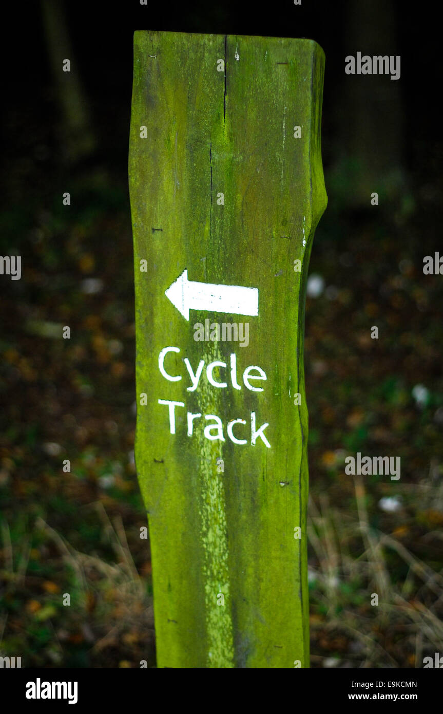 Zyklus-Track-Wegweiser Stockfoto