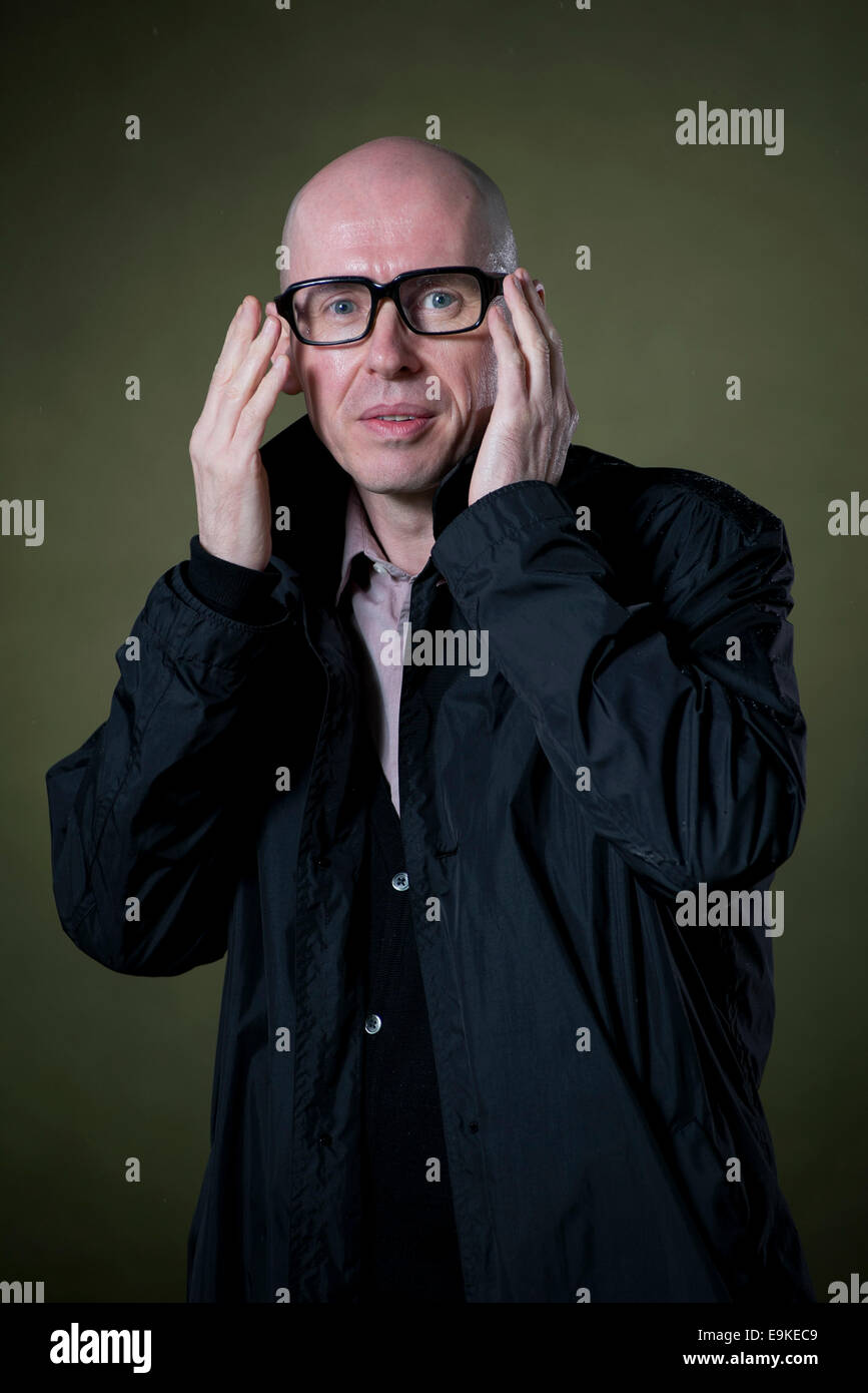 Englischer Schriftsteller David Peace erscheint das Edinburgh International Book Festival. Stockfoto
