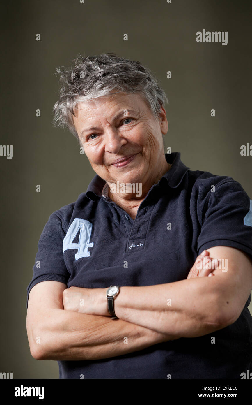 Dominique Manotti, Historiker und Autor, auf dem Edinburgh International Book Festival 2014. Edinburgh, Schottland. Stockfoto