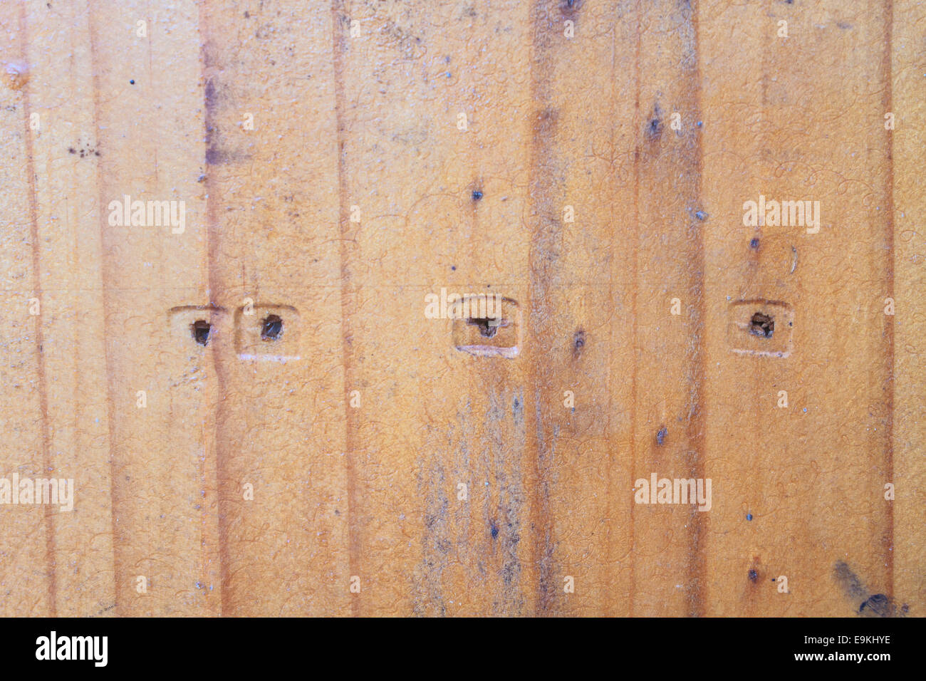Nahaufnahme, alte Holz Wand für Text und Hintergrund Stockfoto