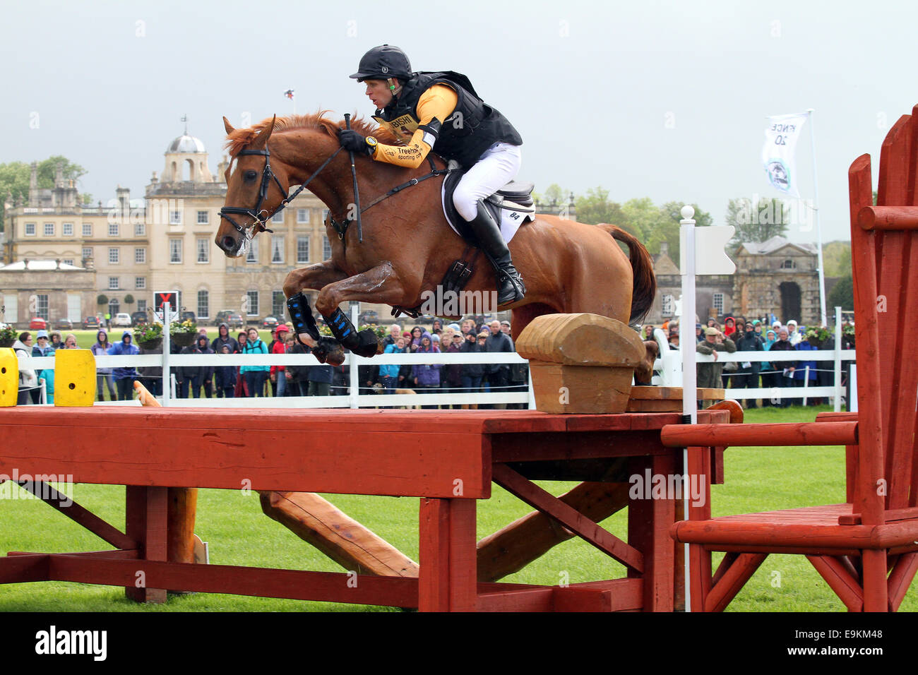 Nick Gauntlett Grand Manöver Reiten Langlauf bei Mitsubishi Motors Badminton Horse Trials 2014 Stockfoto