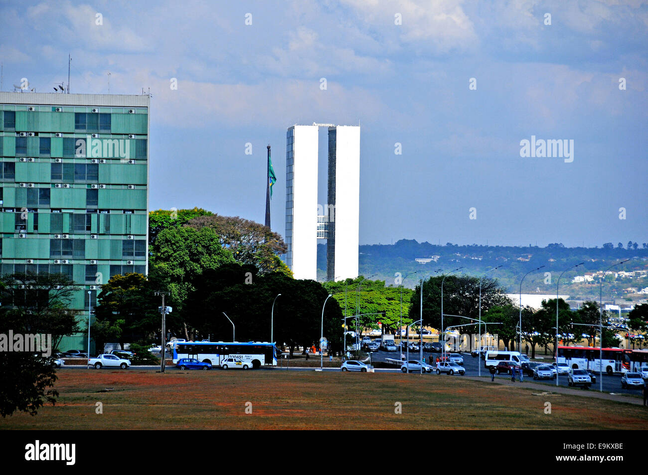 Nationaler Kongress-Gebäude, entworfen von dem Architekten Oscar Niermeyer Brasilia Brasilien Stockfoto
