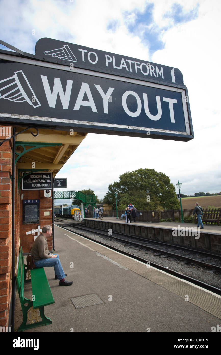 North Weald Station, Epping Ongar Railway, Bestandteil der Cravens Erbe Züge Strecke, Essex, England, UK Stockfoto