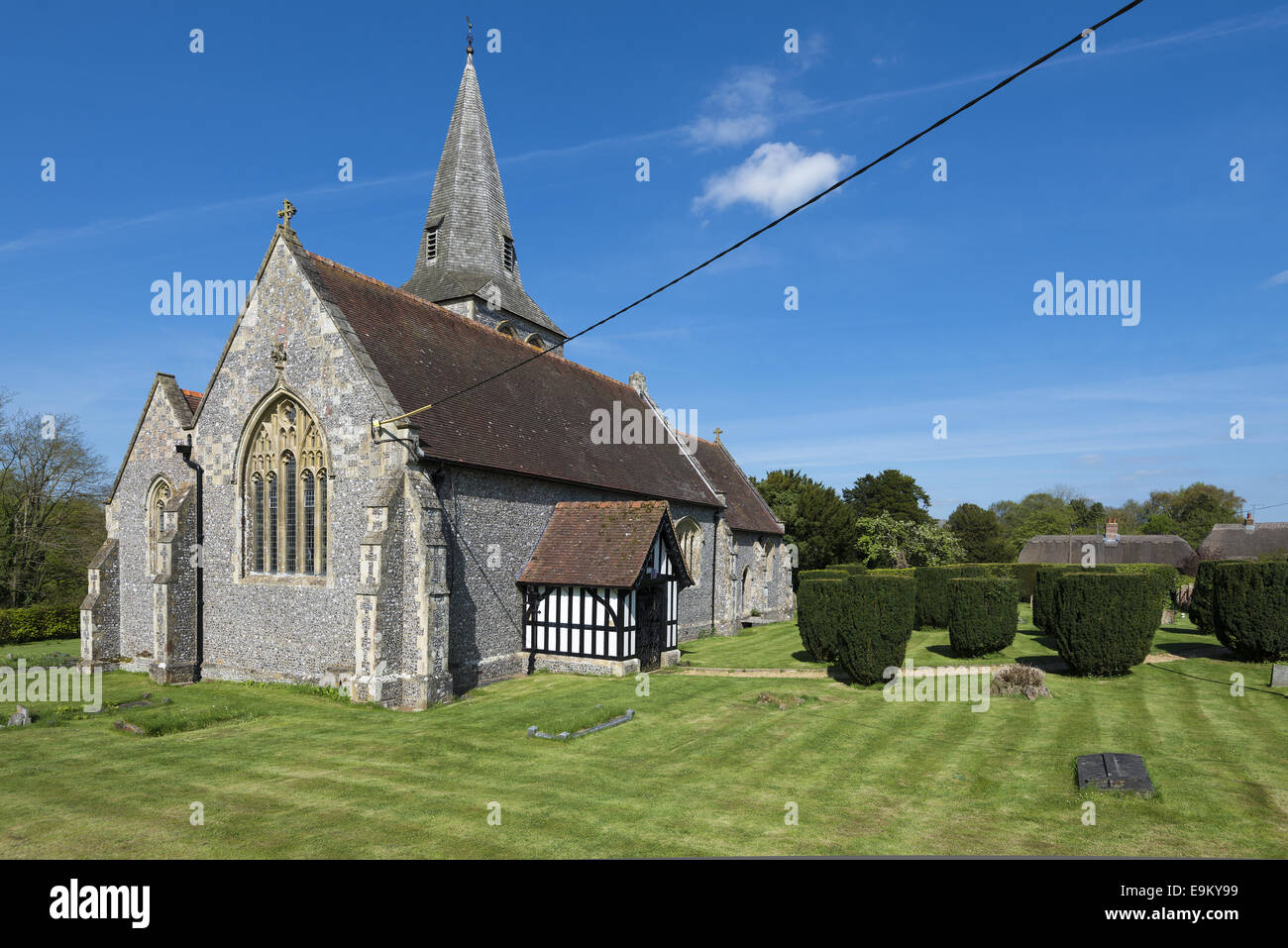 All Saints Church in dem Dorf von Osten Stratton, Hampshire, England, UK Stockfoto