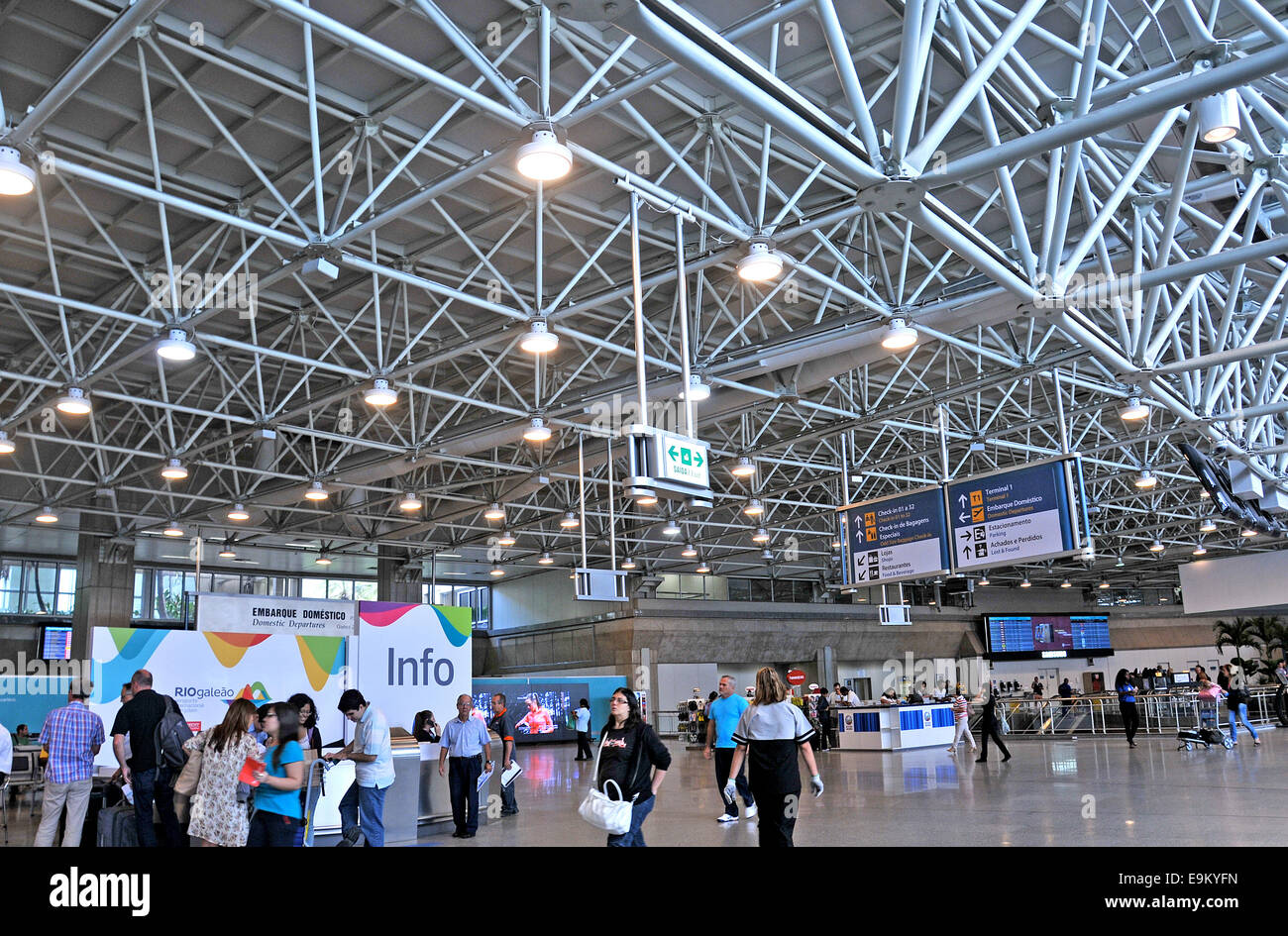 nationale Abflüge Hall Galeao Flughafen Rio De Janeiro Brasilien Stockfoto