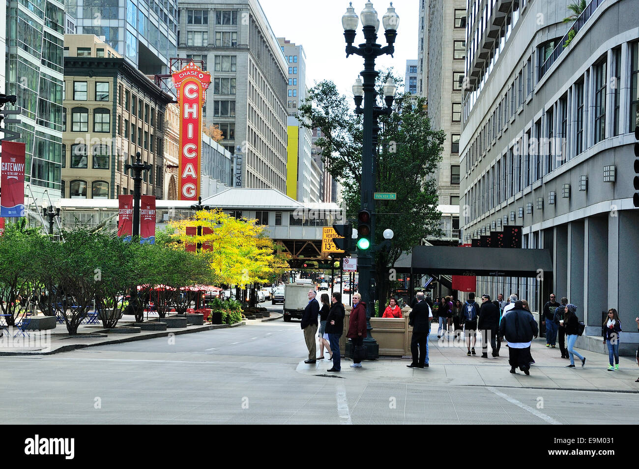 Chicago Architecture / State Street und Wacker Dr. Stockfoto