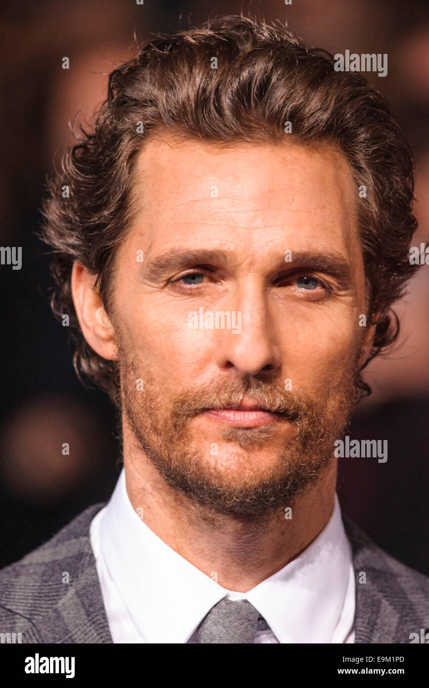 London, UK. 29. Oktober 2014. Matthew McConaughey besucht die die Europäische PREMIERE von interstellaren auf 29.10.2014 im ODEON Leicester Square, London. Personen im Bild: Matthew McConaughey. Bildnachweis: Julie Edwards/Alamy Live-Nachrichten Stockfoto