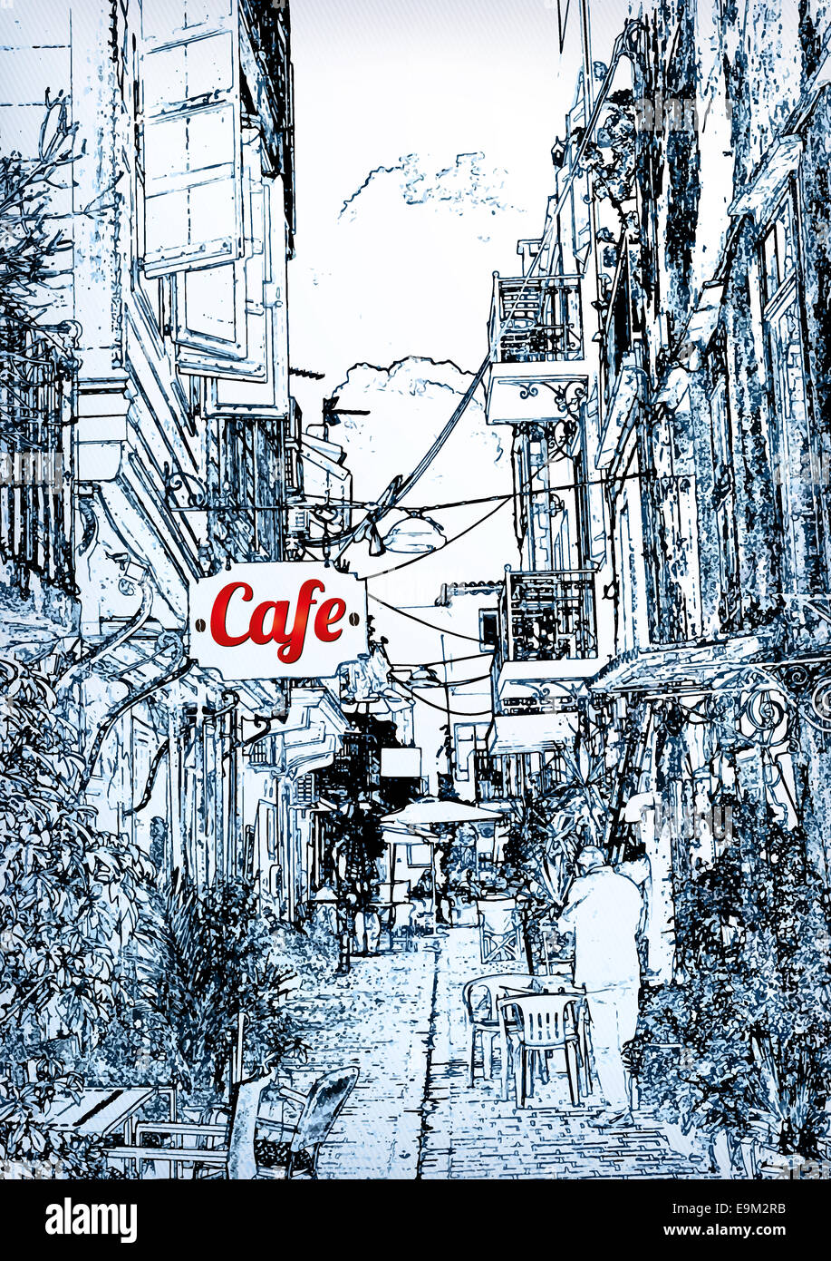 Cafés in der Altstadt Stockfoto