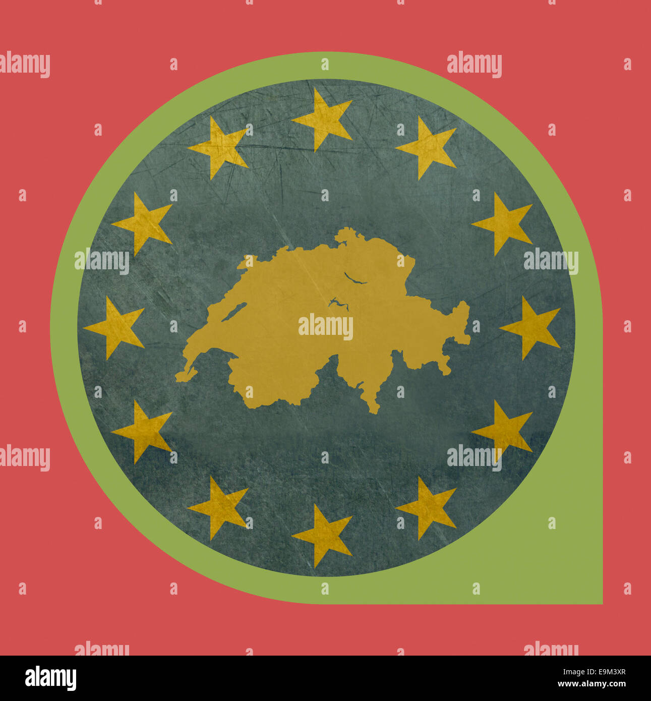 Schweiz reisen Tag isoliert auf weißem Hintergrund mit Textfreiraum. Stockfoto