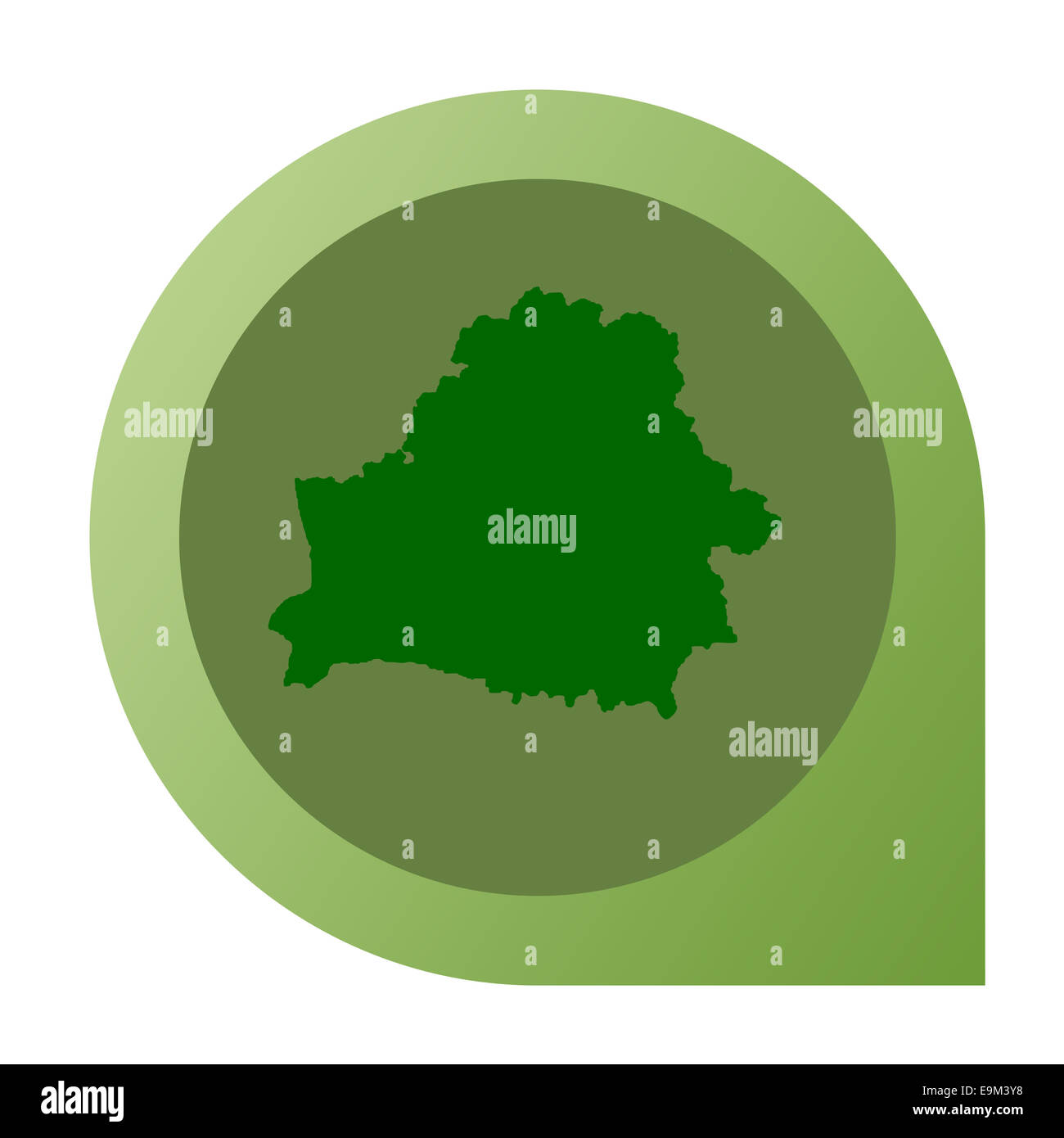 Isolierte Belarus Karte Stecknadel im flachen Web-Design-Stil. Stockfoto