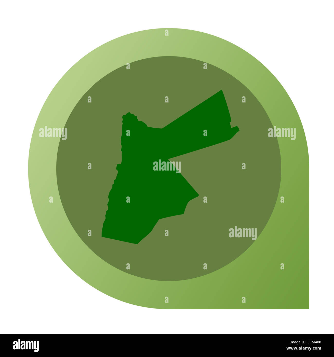 Isolierte Jordon Karte Stecknadel im flachen Web-Design-Stil. Stockfoto