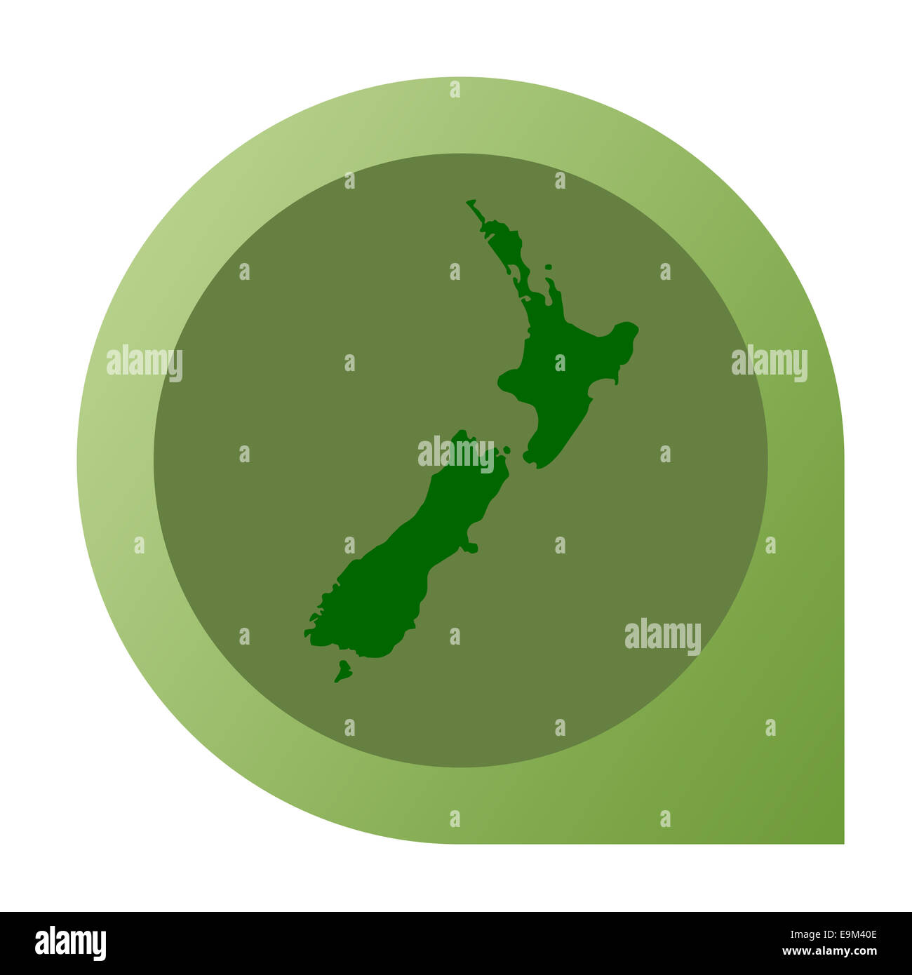 Isolierte Neuseeland Karte Stecknadel im flachen Web-Design-Stil. Stockfoto