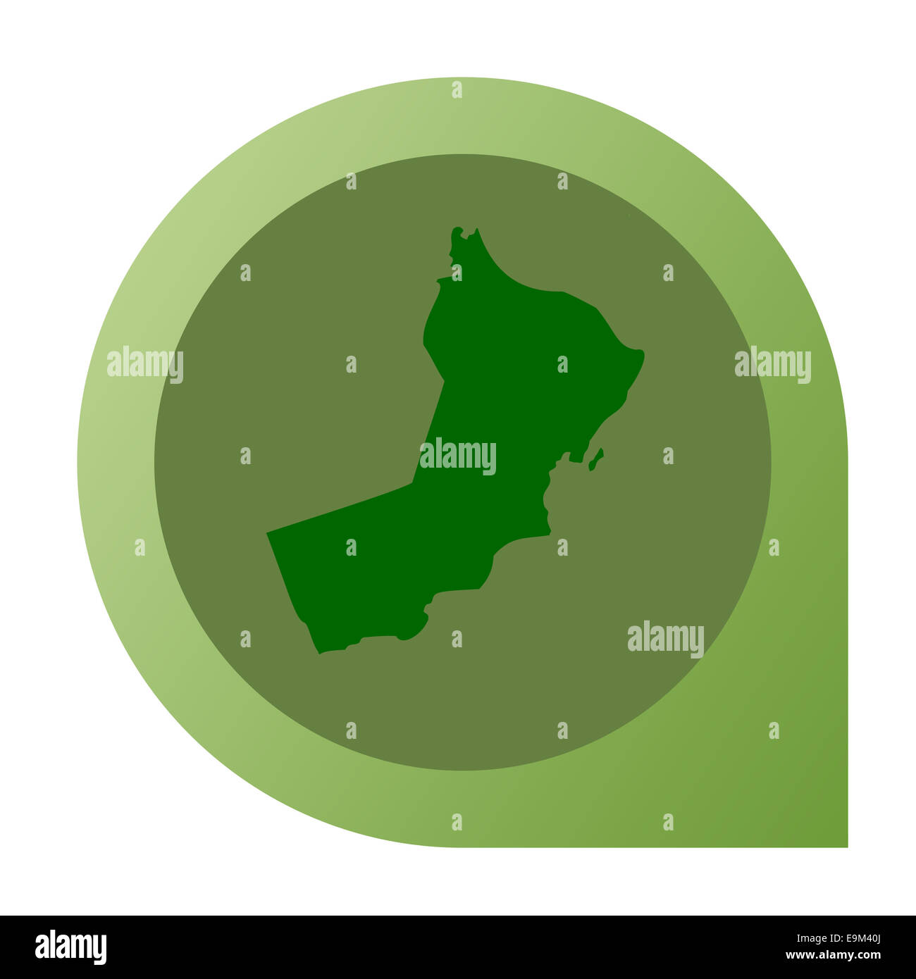 Isolierte Oman Map Marker Pin flache Web Design-Stil. Stockfoto