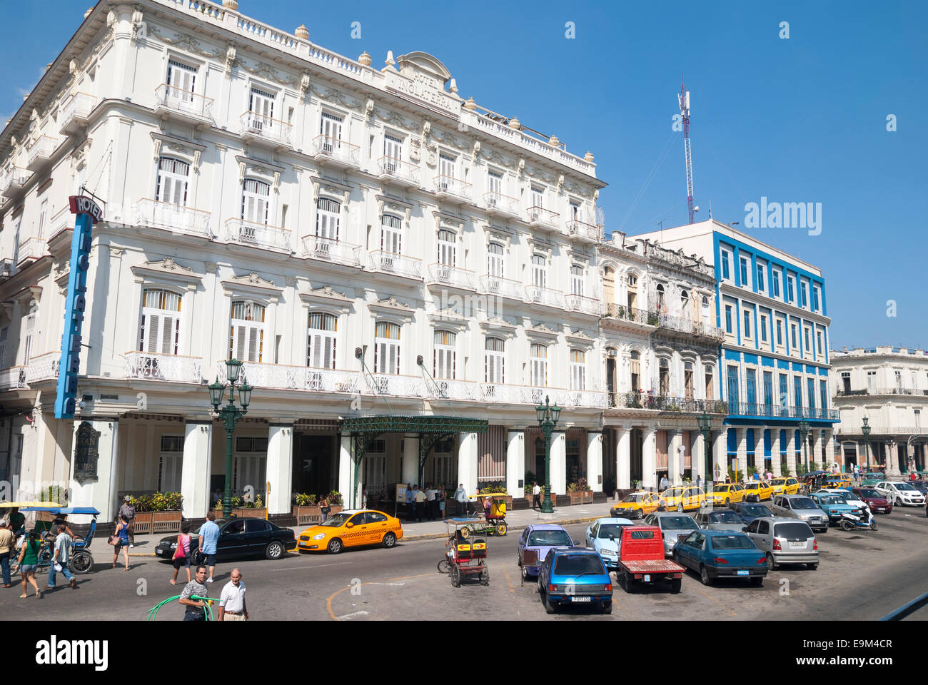 Im Jahr 1875 eröffnete ist Hotel Inglaterra ein Wahrzeichen in der Nähe von Parque Central auf dem Prado in Havanna Kuba Stockfoto