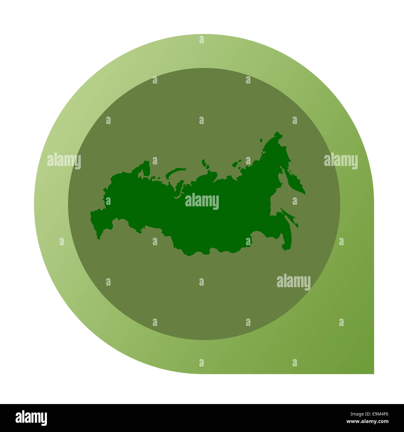Isolierte Russland Karte Marker Pin flache Web Design-Stil. Stockfoto