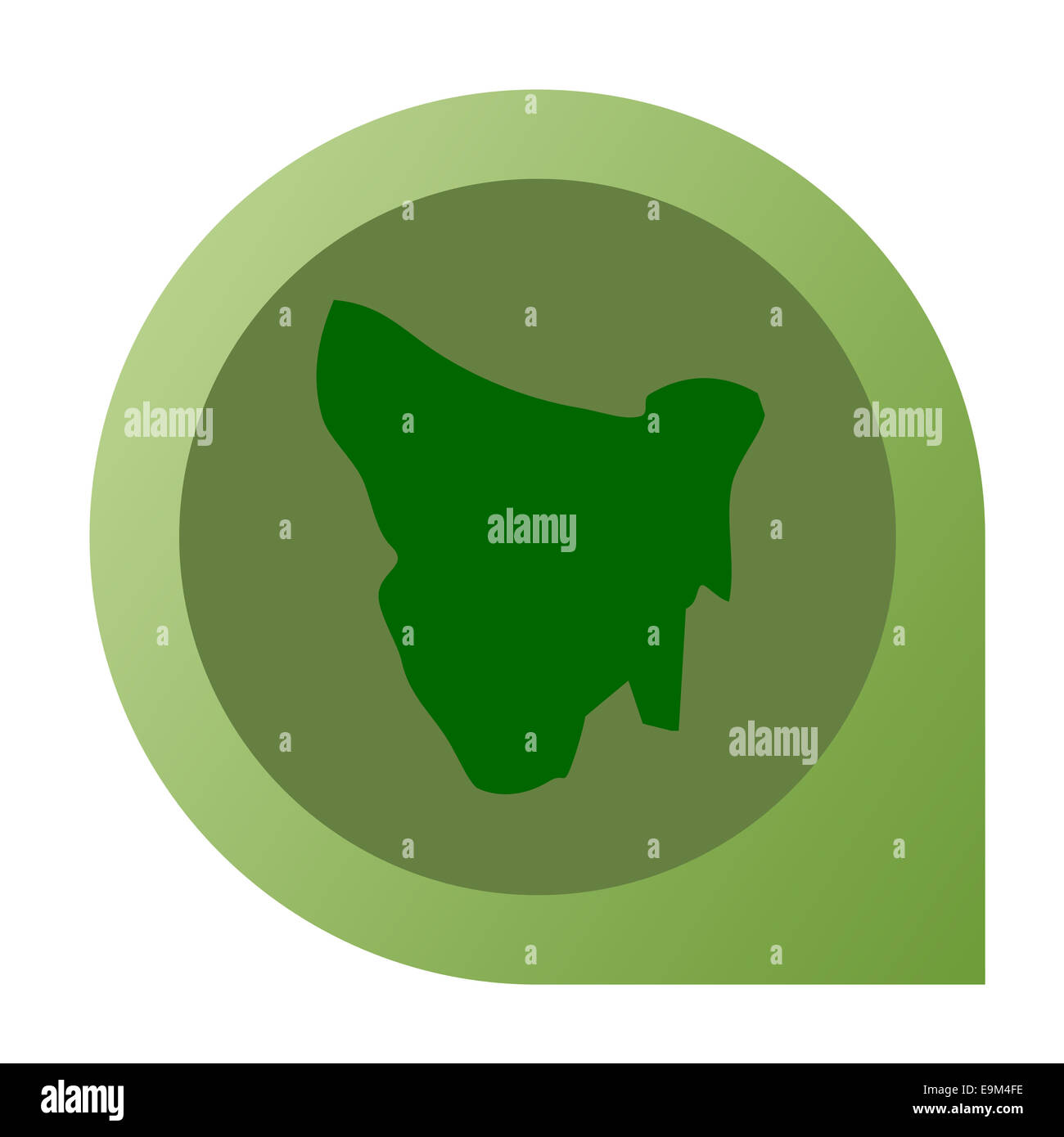 Isolierte Tasmanien Karte Stecknadel im flachen Web-Design-Stil. Stockfoto