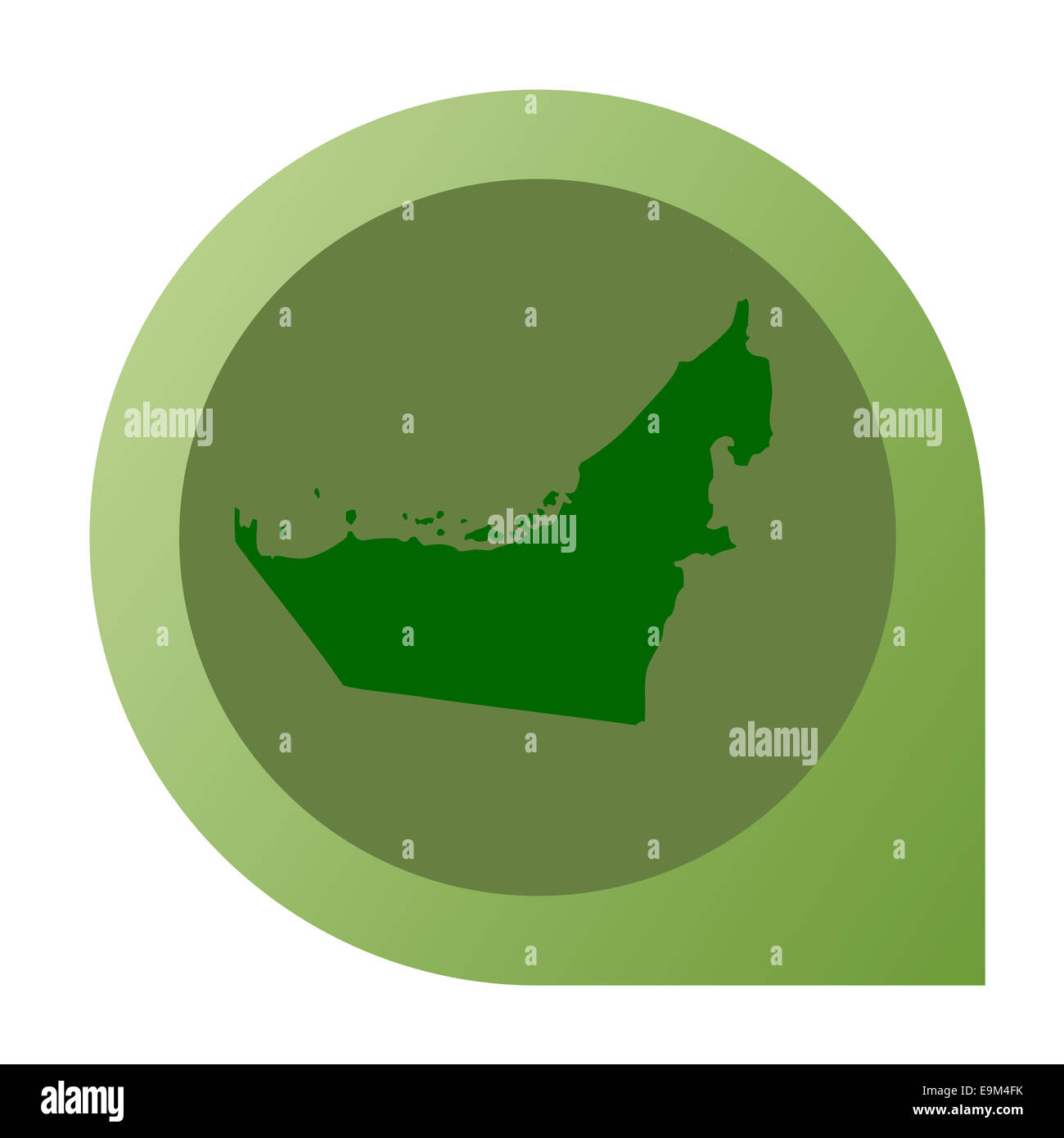 Isolierte Vereinigte Arabische Emirate Karte Marker Pin flache Web-Design-Stil. Stockfoto