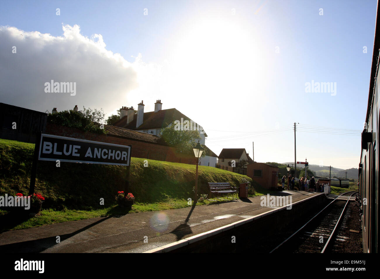 Blauer Anker-Station auf der West Somerset Railway Stockfoto
