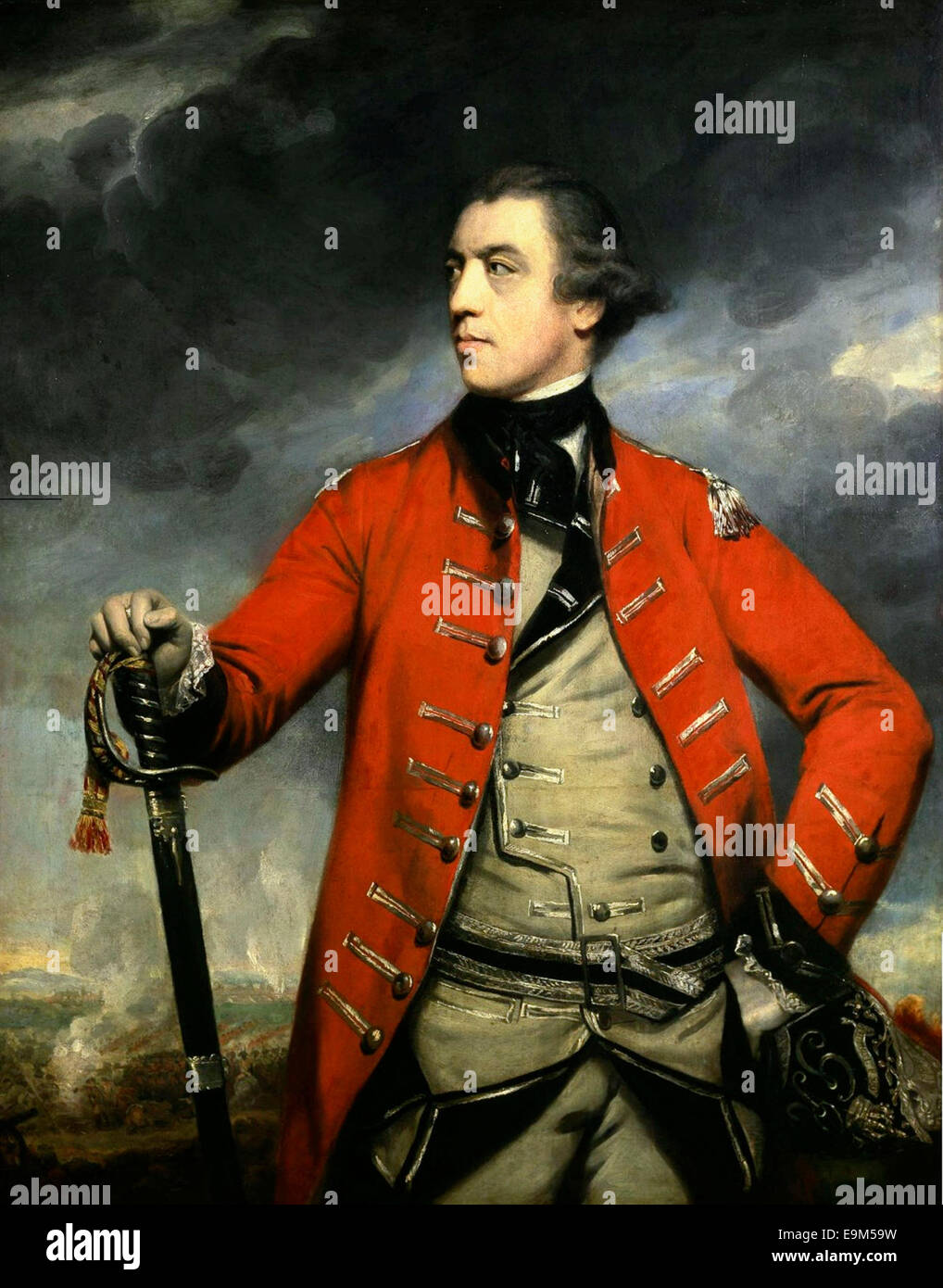 General John Burgoyne kam mit Verstärkungen an der Schlacht von Saratoga von Joshua Reynolds Stockfoto